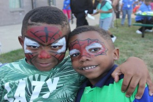 Students with face paint