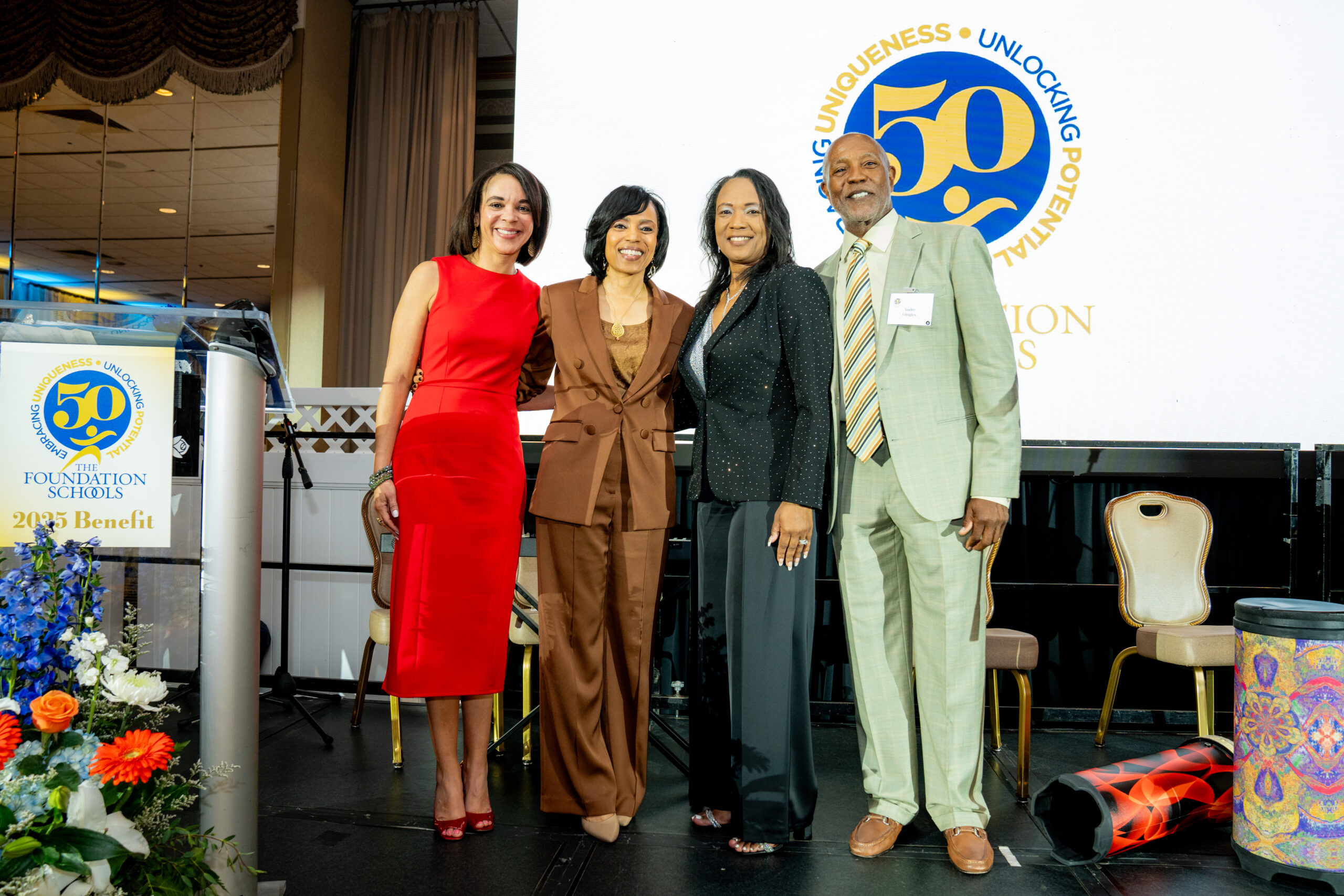 Prince George's County Executive Tara Jackson, Senator Angela Alsobrooks, Foundation Schools CEO Gina James, Board Chair Andre Gingles